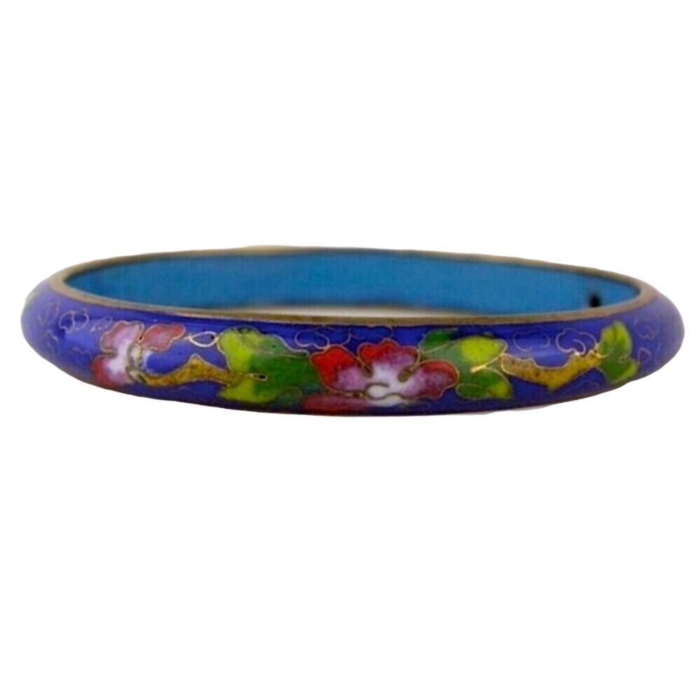 Vintage Blue and Gold Cloisonne Enamel Bangle